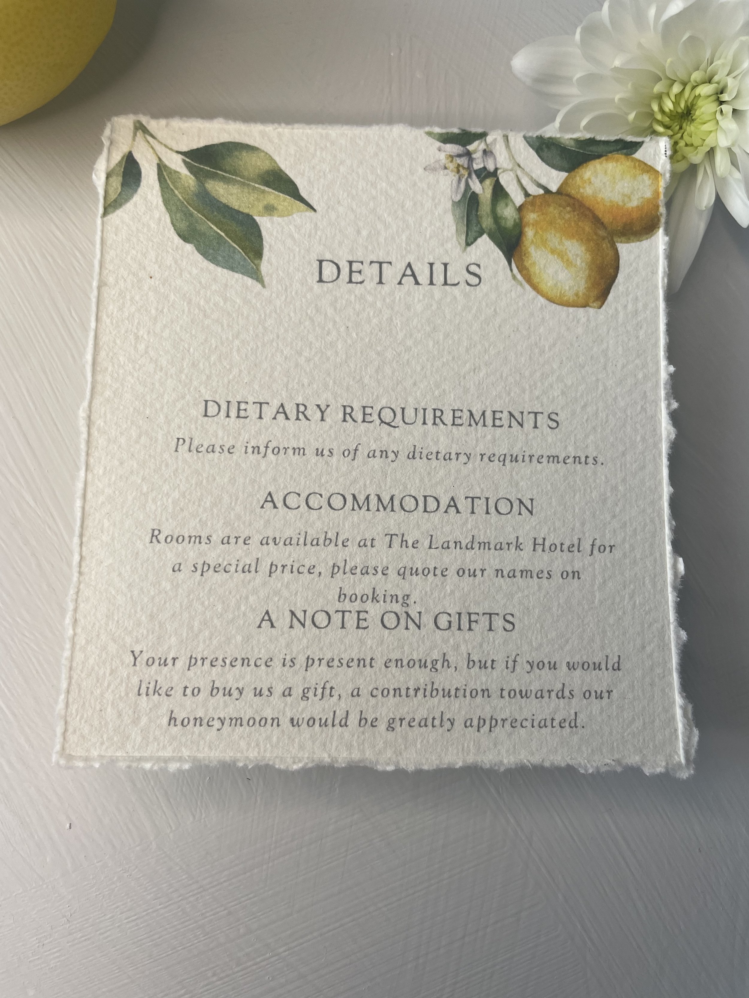 Lemon Details Card