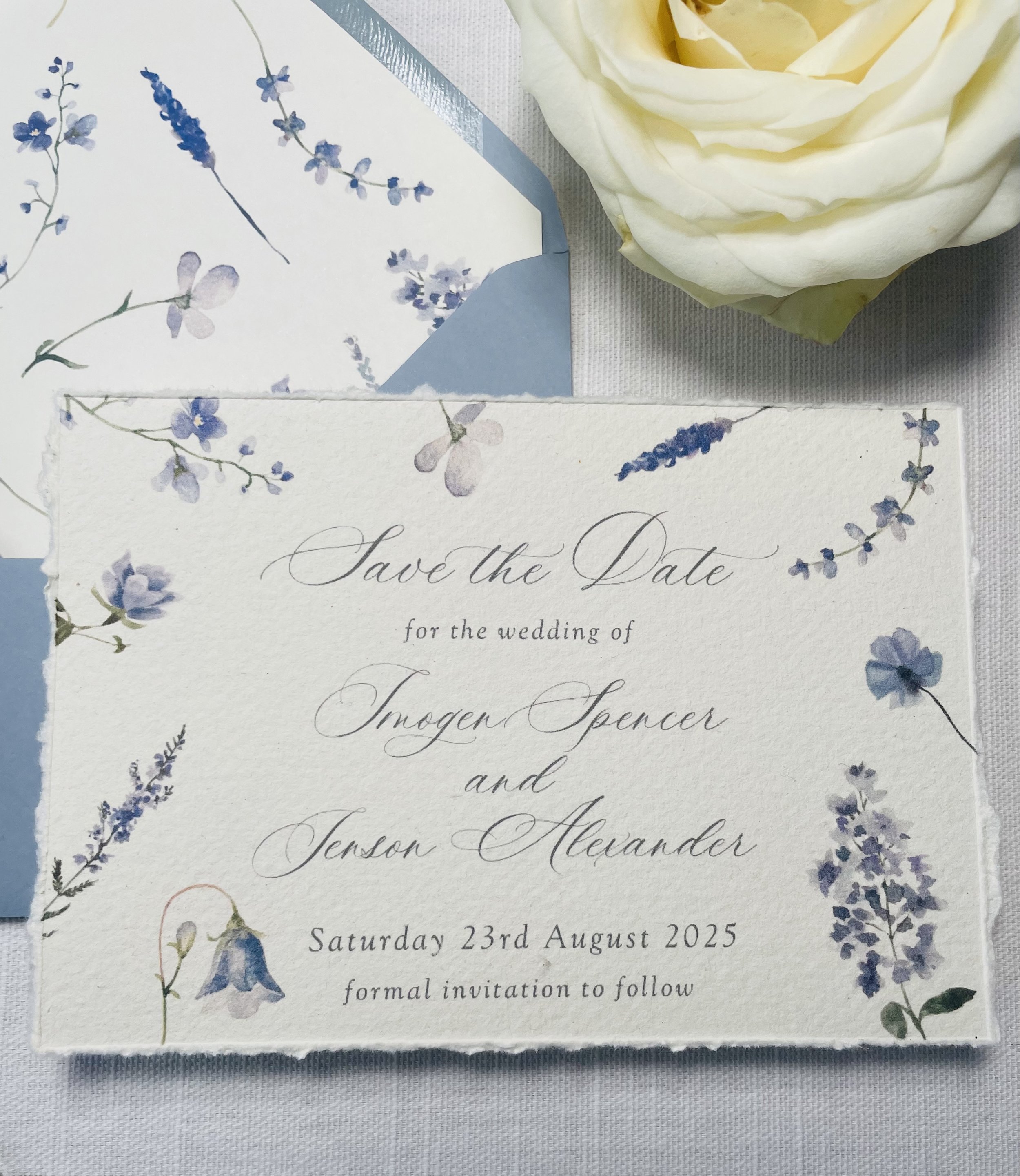 Blue Wildflower Save the Date Sample