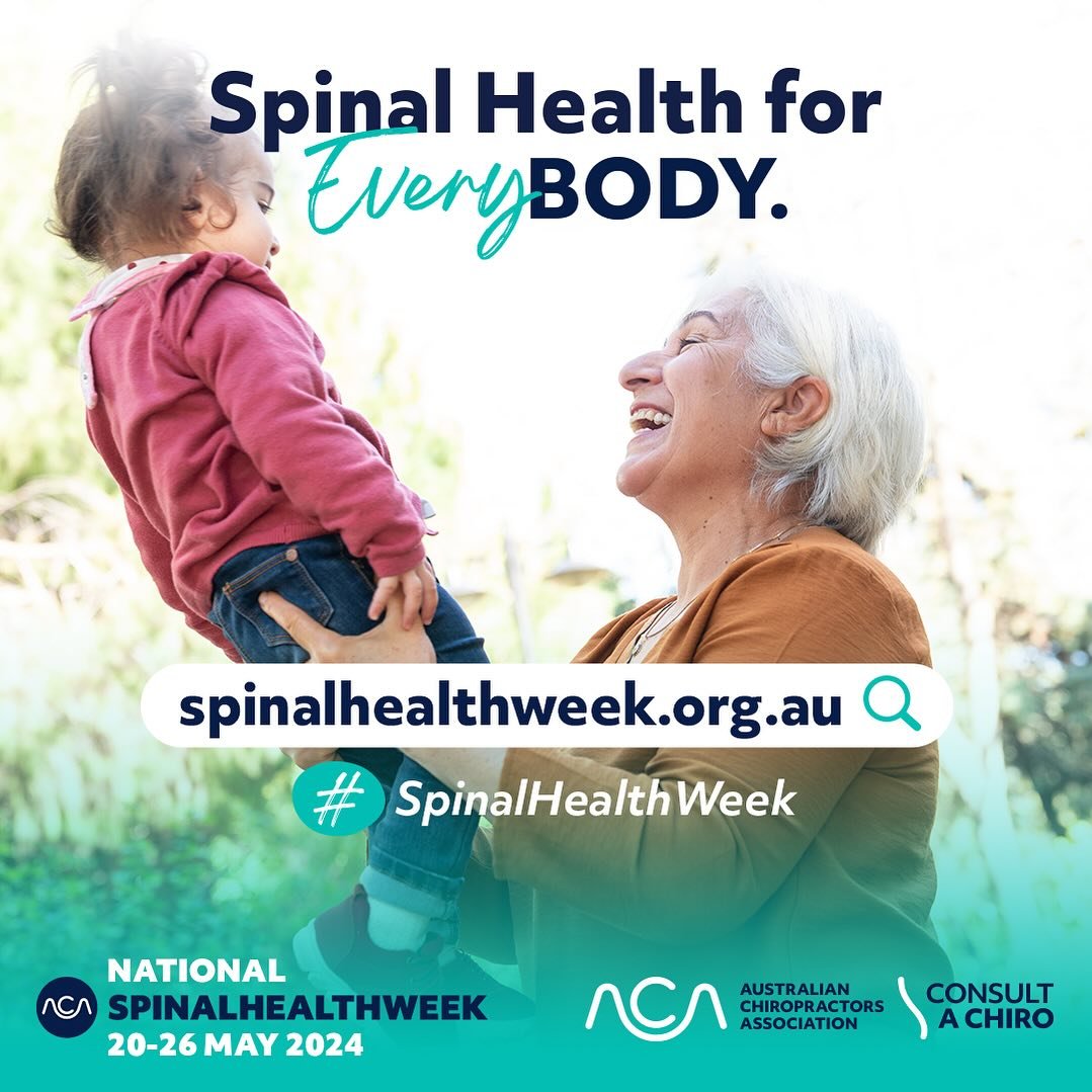 Join the National Spinal Health week movement! *special offer*

Spinal health is for EveryBODY! 

If you are among the 1-in-6 Australians suffering back pain, then adjust your thinking about spinal health. 

Spending long hours at a desk or extended 