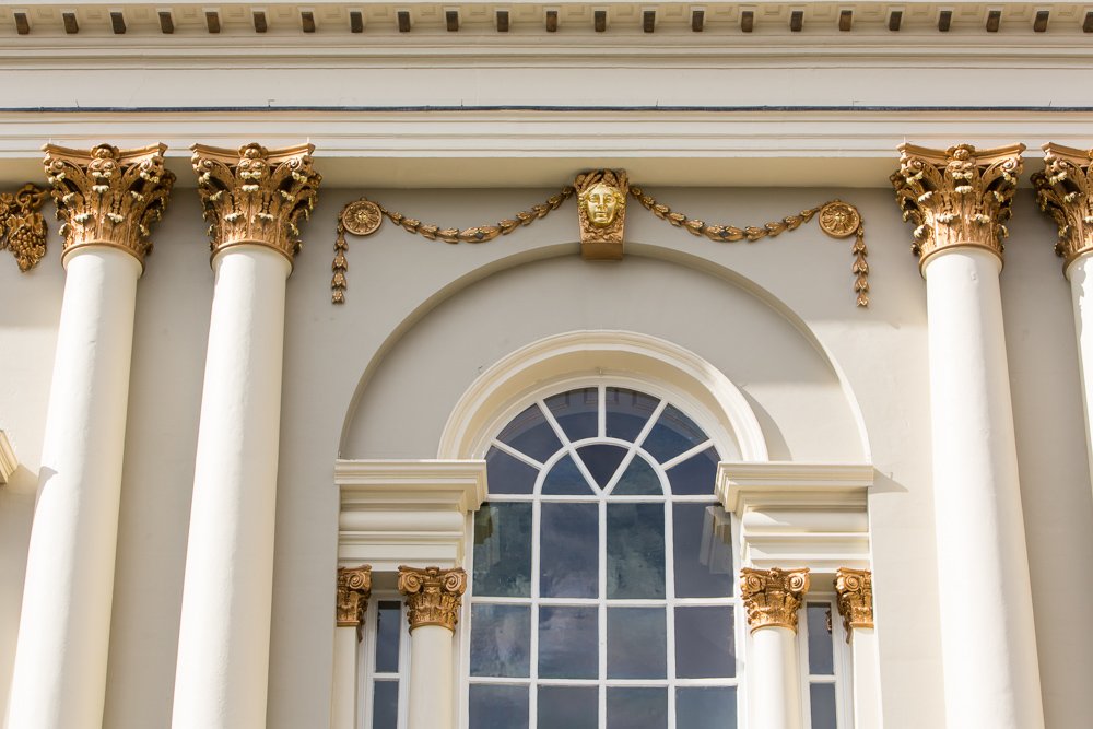  detail of the exterior of windows at Doncaster Mansion house recently restored 