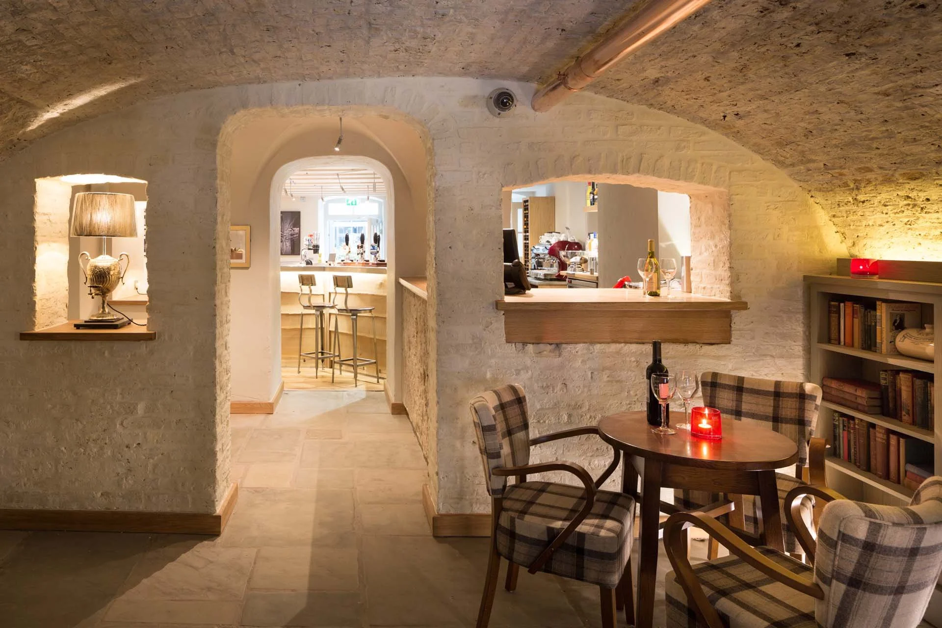cellar restaurant with bar and cosy intimate table set ups