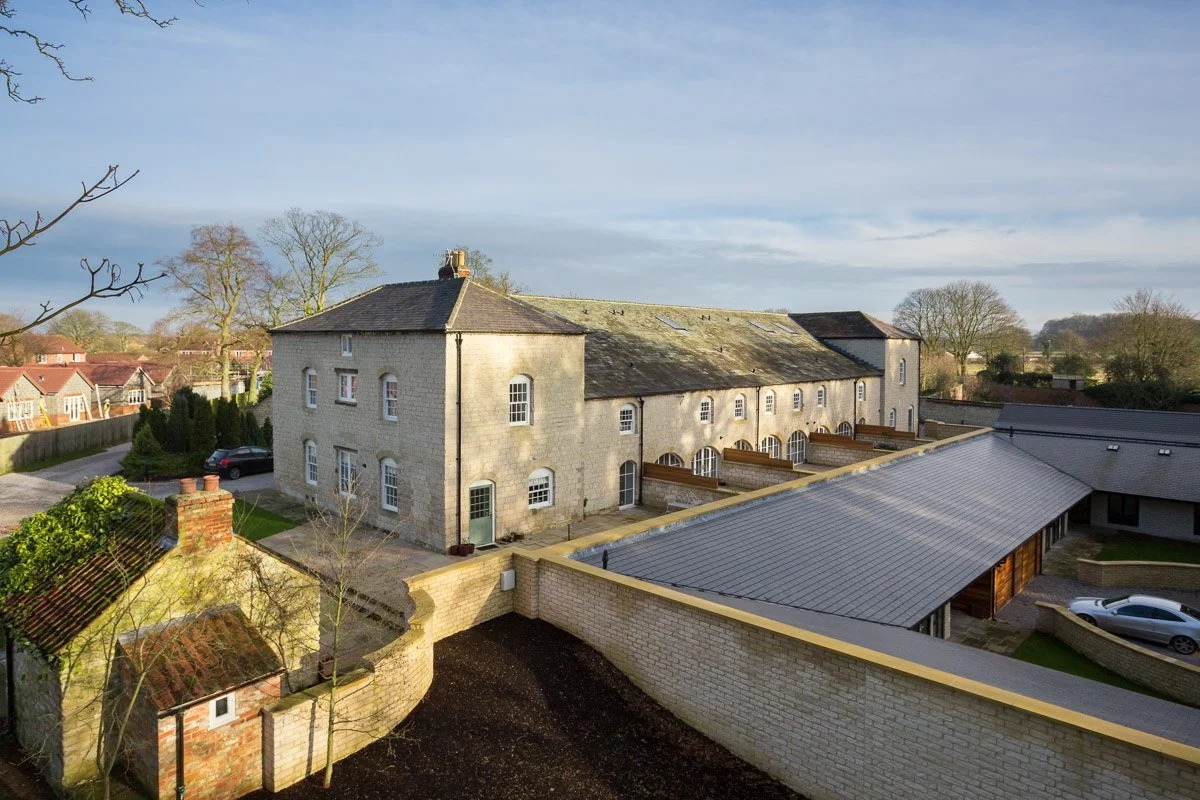 elevated image of large converted home 