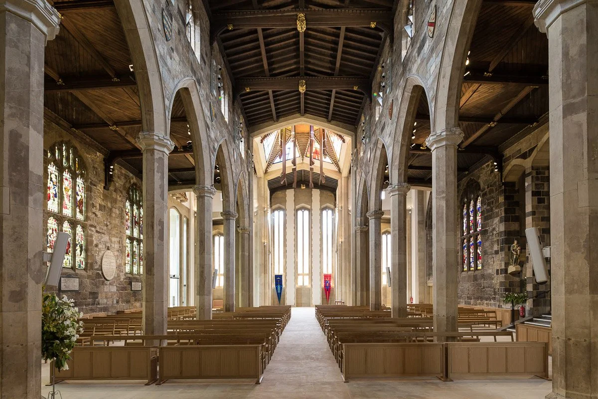 inside nave of newly renovated Sheffield cathedral