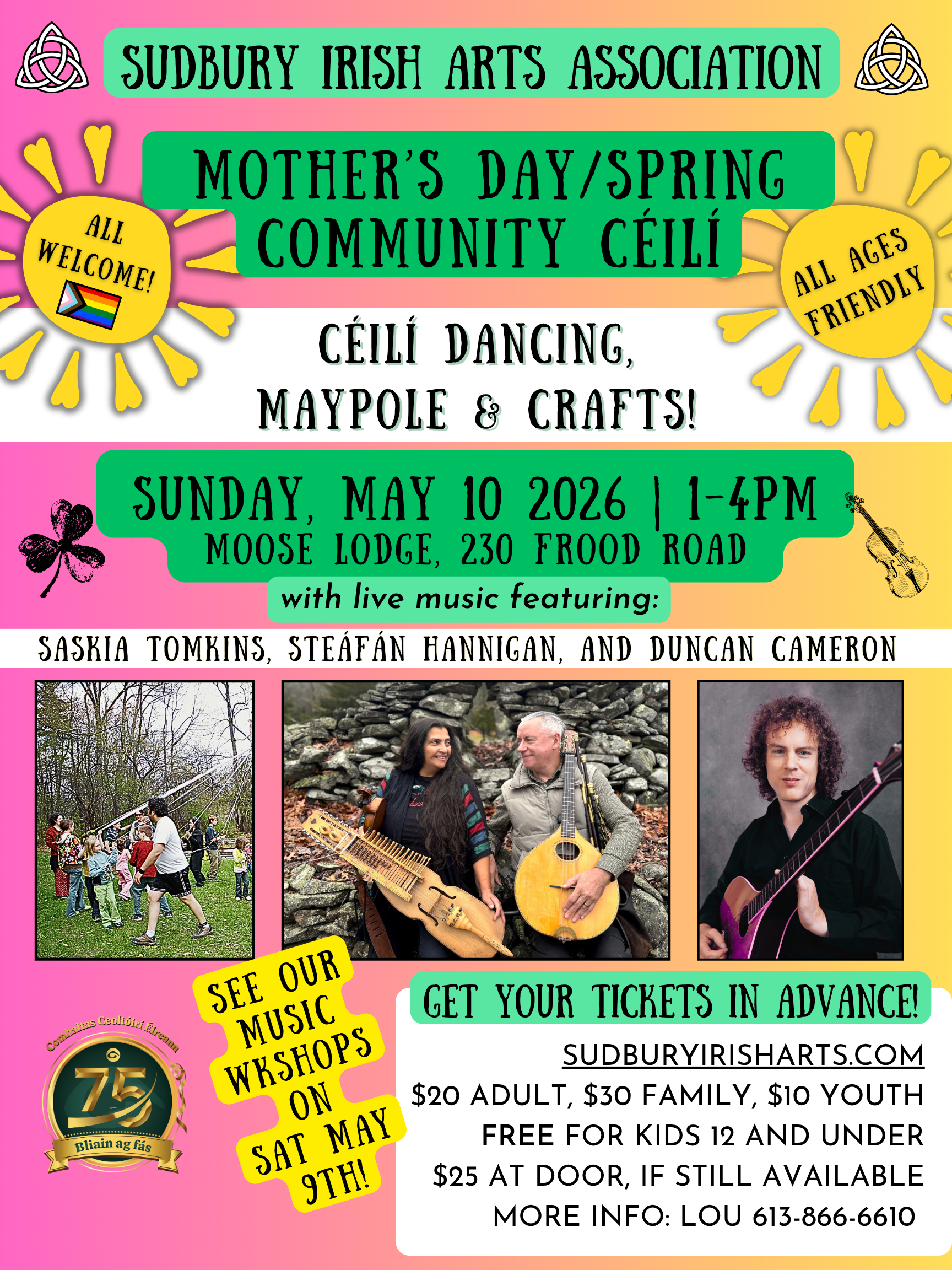 Mother’s Day Ceili &amp; Music Workshops May 9-10 2026