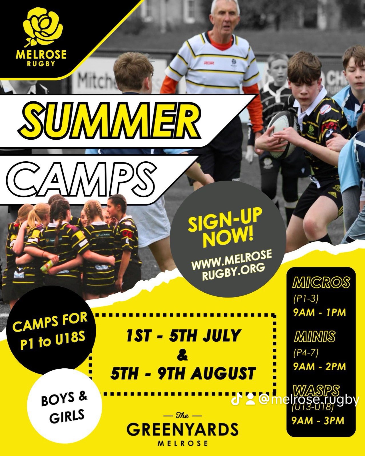 𝗠𝗲𝗹𝗿𝗼𝘀𝗲 𝗥𝘂𝗴𝗯𝘆 𝗖𝗮𝗺𝗽𝘀

Our summer camps are filling up fast. Book now to avoid missing out‼️ ⬇️ 

🔗 in bio - https://www.melroserugby.org/rugby-camps

#Rugby #Scotland #YouthRugby