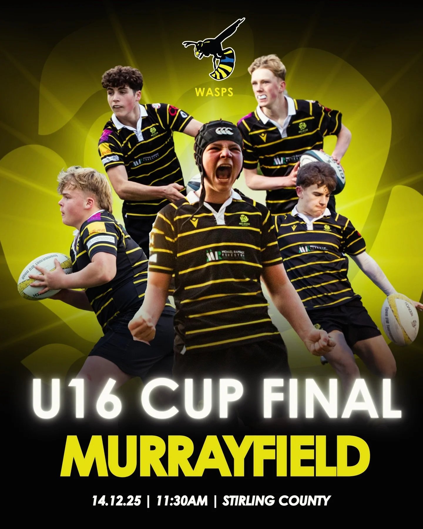 U16 CUP FINAL | 10 days to go 🏆

Just 10 days to go until our U16 Wasps head to Murrayfield to take on Stirling County for the National Youth Cup!

#MelroseWasps🐝