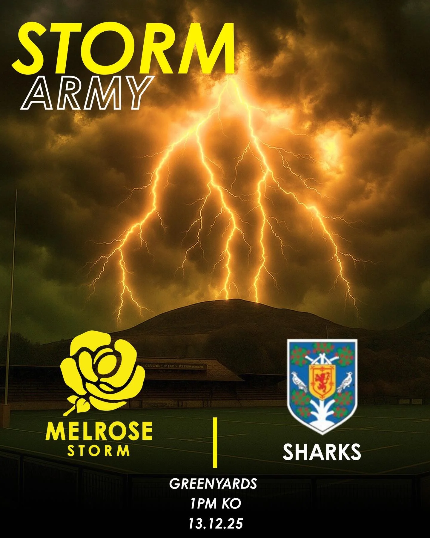 ＳＱＵＡＤ | Kelso Shark (H)

⚡️ Storm forecast ⚡️

Kicking off our big day at the Greenyards here is the Storm squad facing Kelso Sharks 🦈 ⚡️

Storm kick off before our first XV face Kelso at 3pm. 

🕛 1pm KO
📍Greenyards 

#melrose #storm #melroserugby