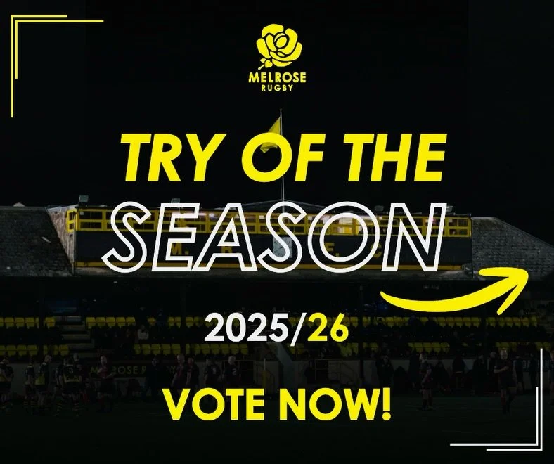 𝙏𝙍𝙔 𝙊𝙁 𝙏𝙃𝙀 𝙎𝙀𝘼𝙎𝙊𝙉 | Vote for your winner 🗳️

Your chance to vote for your favourite Melrose 1st XV try of the season!

1) Finn Douglas vs Kelso
2) Morgan Gabe vs GHA
3) Jack Dobie vs Heriot&rsquo;s 
4) Patrick Anderson vs Hawick
5) Cor