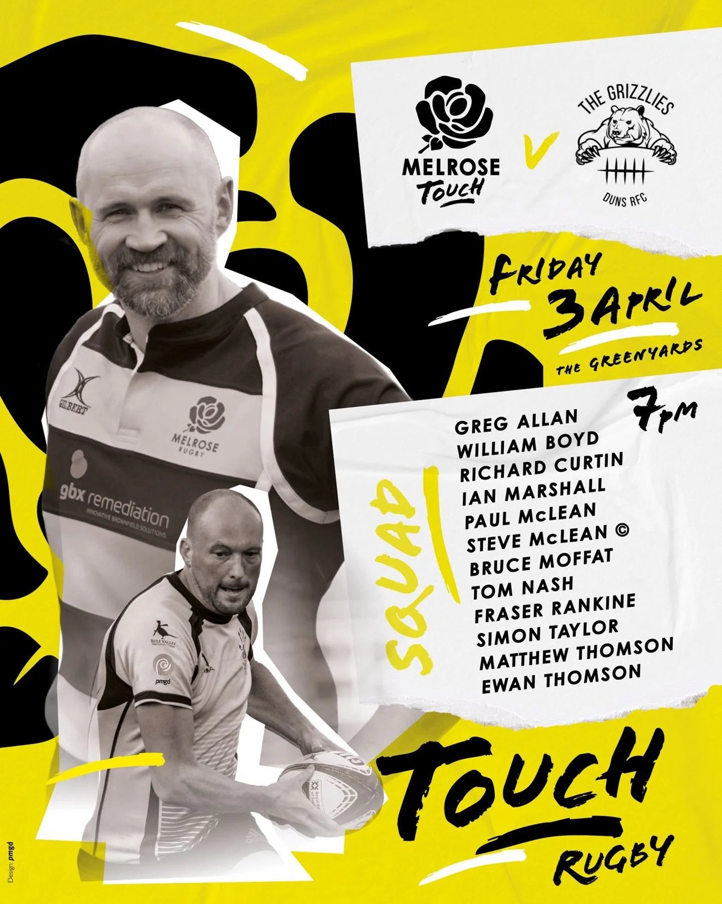TOUCH RUGBY | Melrose vs Duns Grizzlies 🏉

The Melrose Friday Night Touch Rugby Gang are hosting the Duns Grizzlies tonight for a friendly game of touch on the Greenyards! 

Kick-off is at 7pm if you want to come down and watch the action 🙌

#black