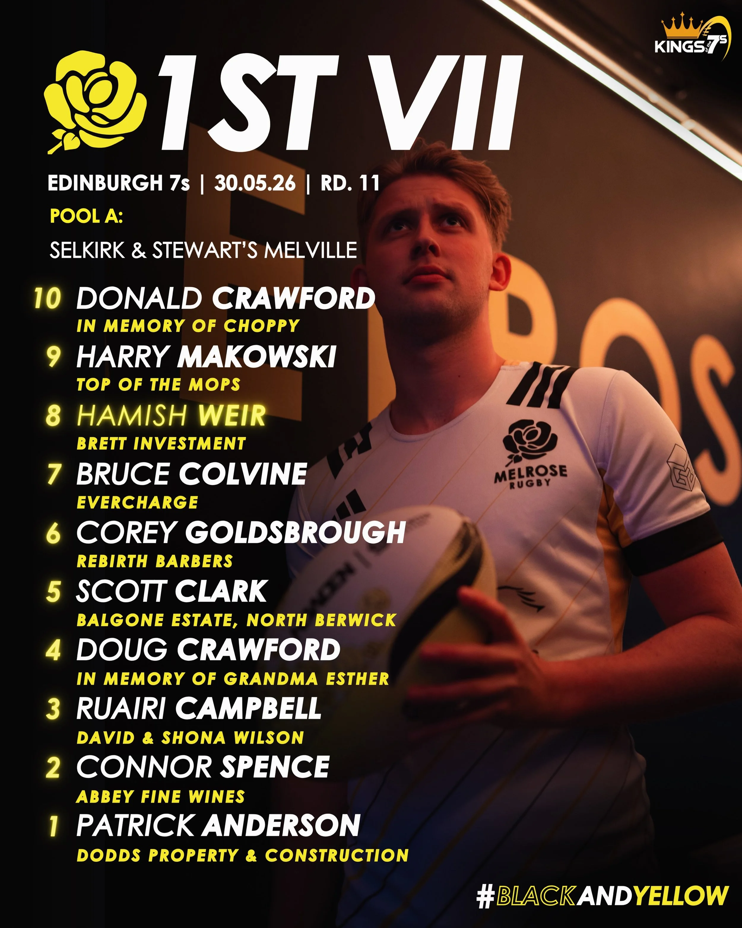 SQUAD | For the final time this Kings 🥶

The 1st VII squad heading to Raeburn Place for the inaugural Edinburgh 7s and the final leg of the Kings of the 7s for 2026..

Two trophies on the line 🏆🏆

#BlackandYellow🐝