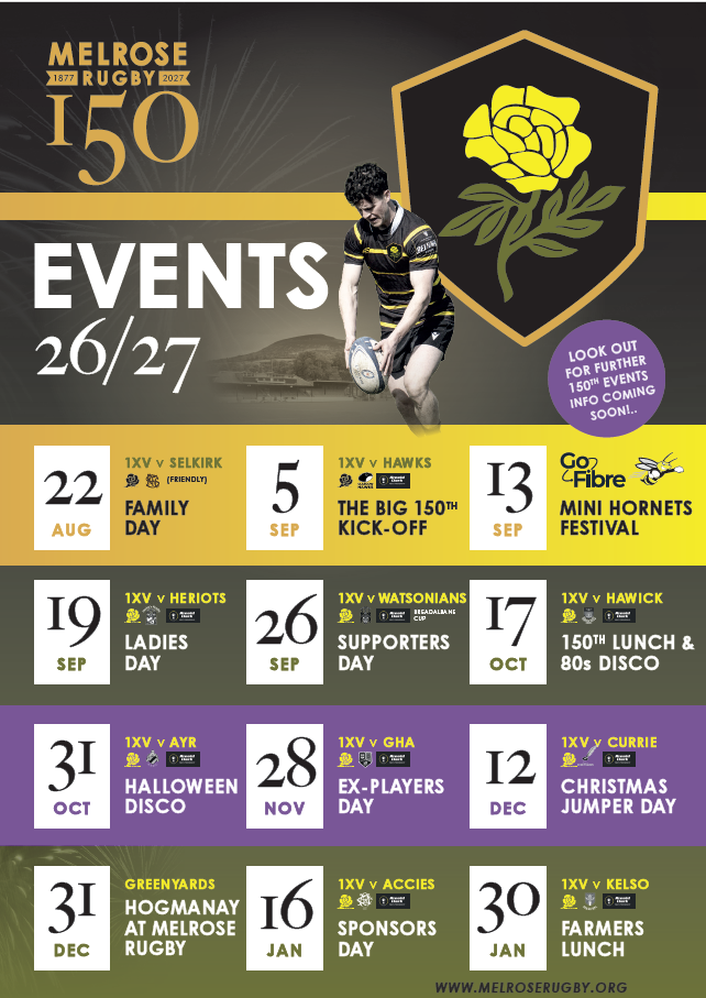 Match Day Rugby Ex-Players Day Lunch — Event Tickets — Melrose Rugby