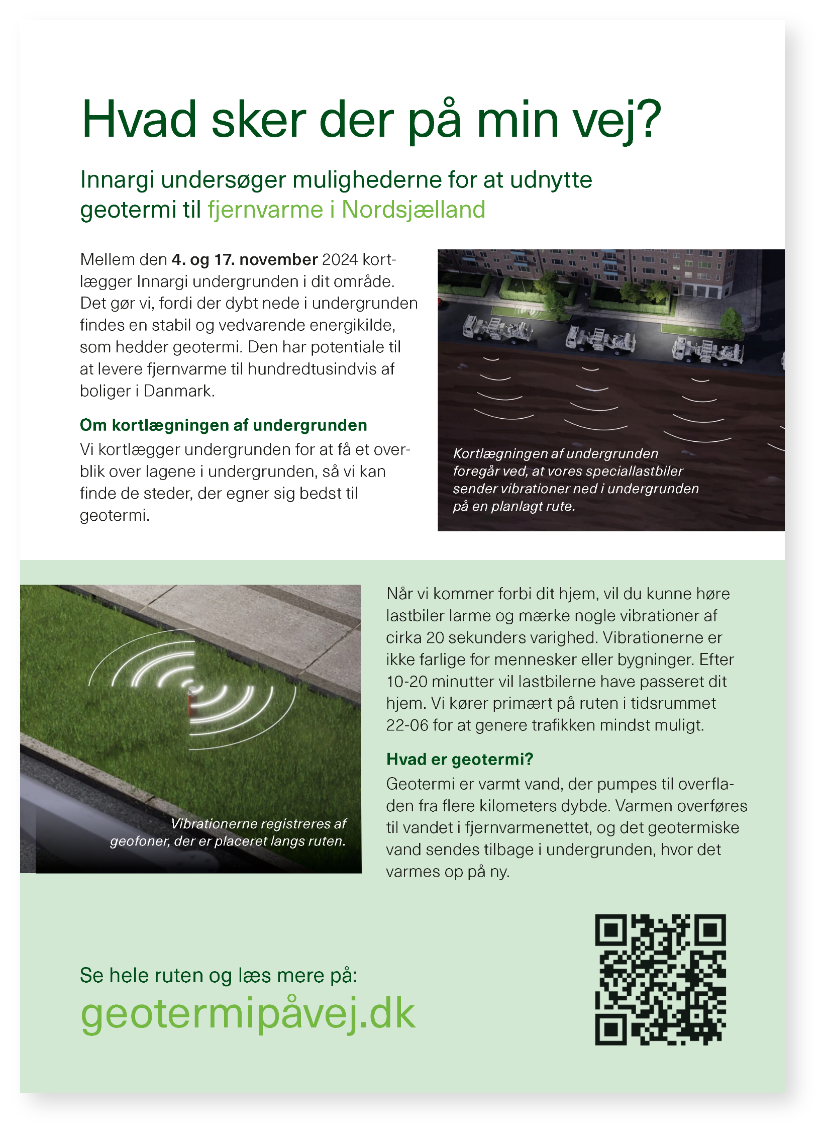 Innargi public information flyer on geothermal surveys in North Zealand