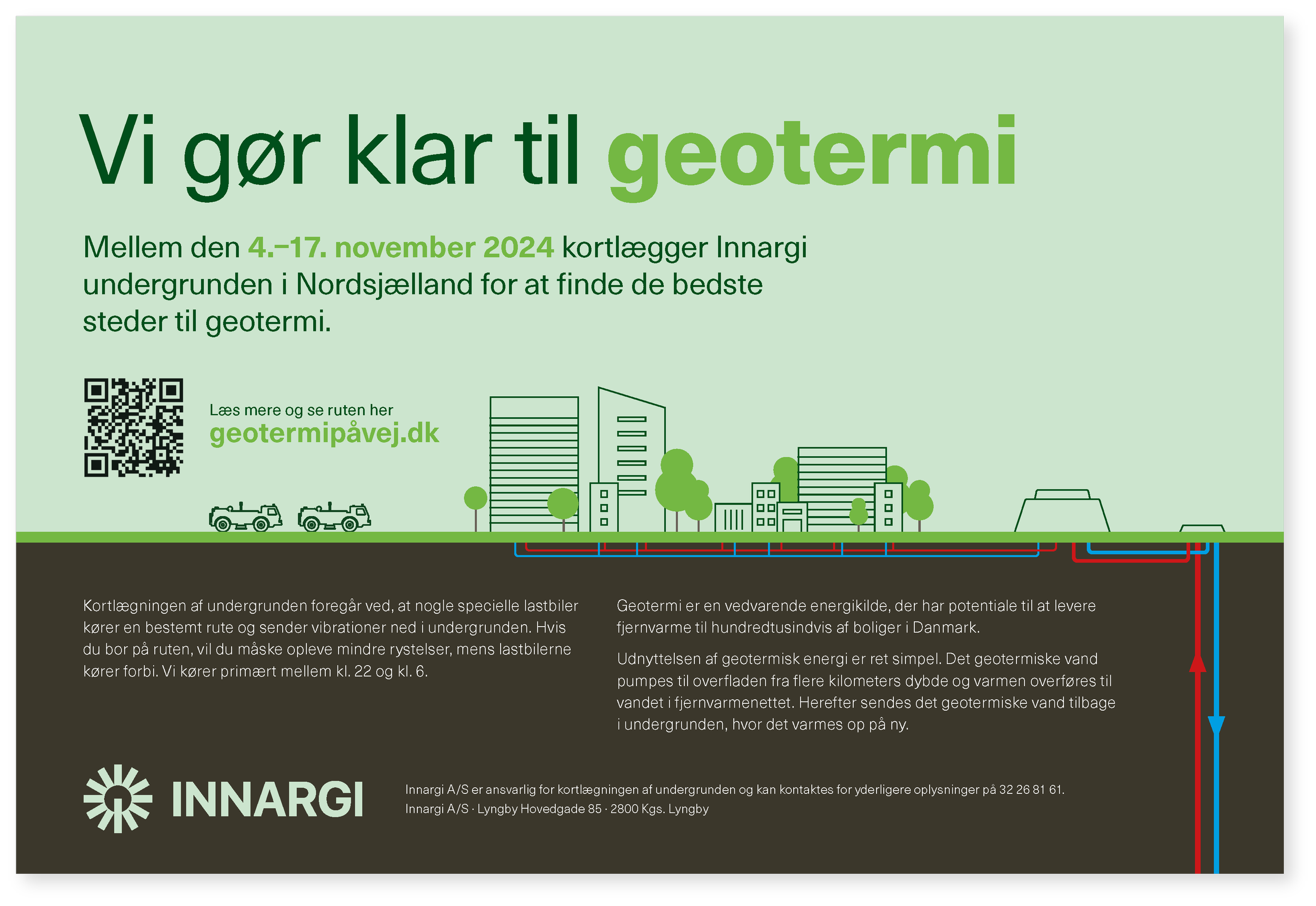 Innargi campaign advertisement explaining geothermal energy in North Zealand