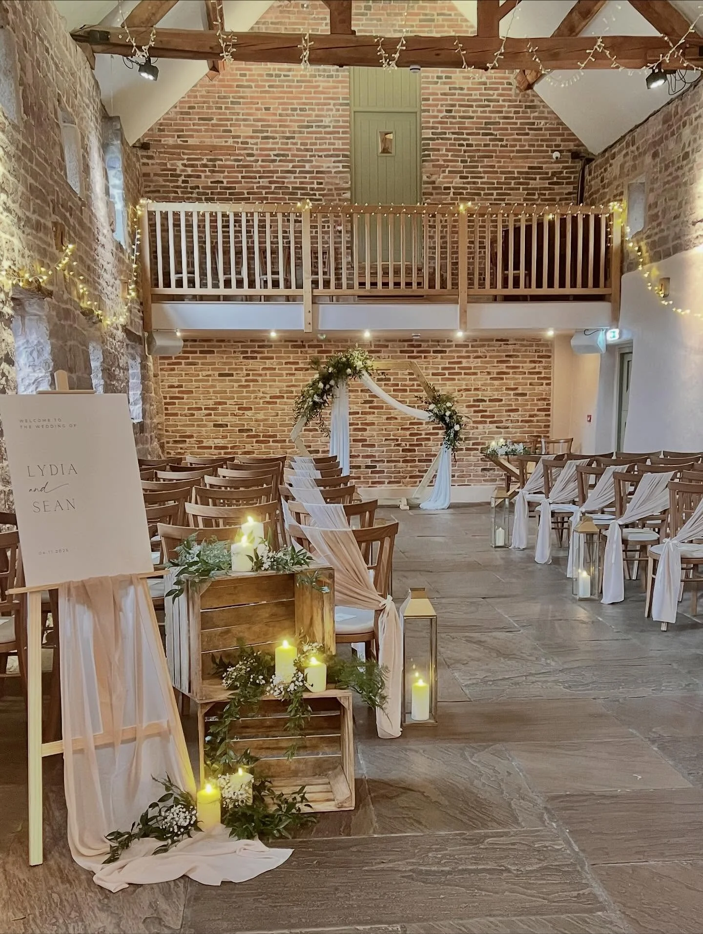 Lydia &amp; Sean. It may have been a wet autumn day outside but the barns at @theashesbarns looked beautiful with soft champagne tones and lots of candlelight. We saw the bride arriving in the morning, full of excitement and happiness.
#vintagevenued