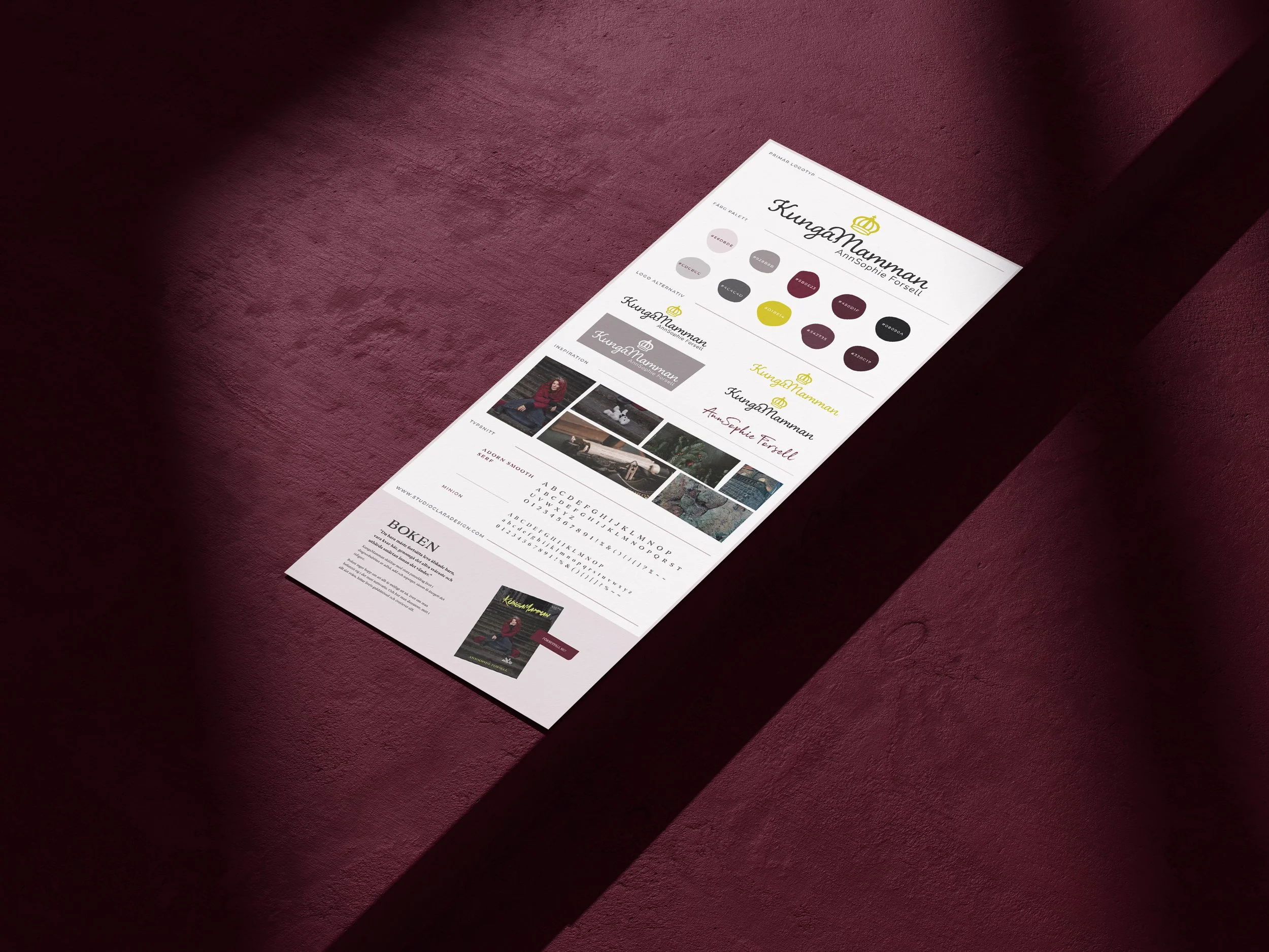 Visuell identitet och webbdesign för Kungamamman