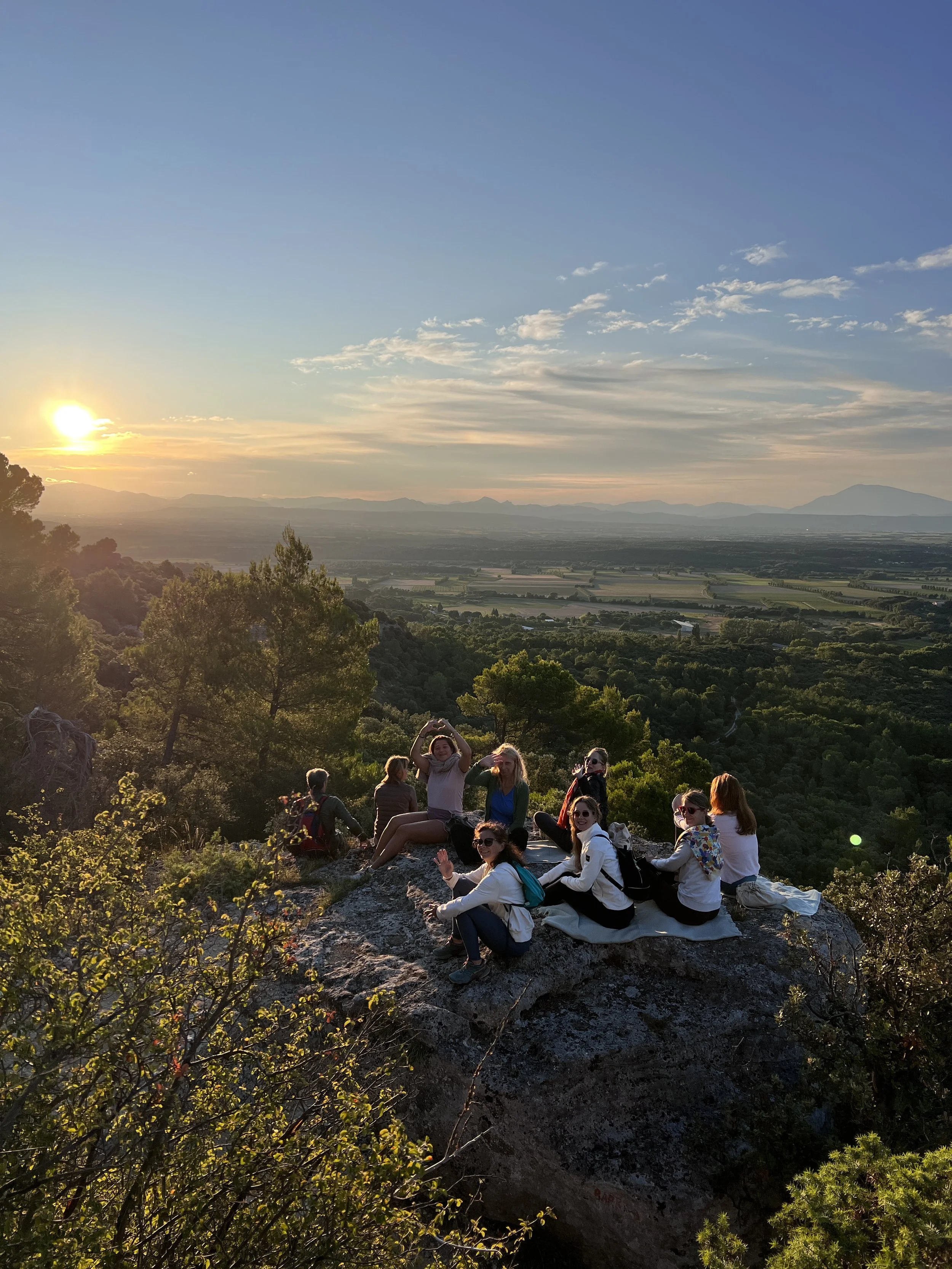 Magical winter sunrise during a yoga retreat in January