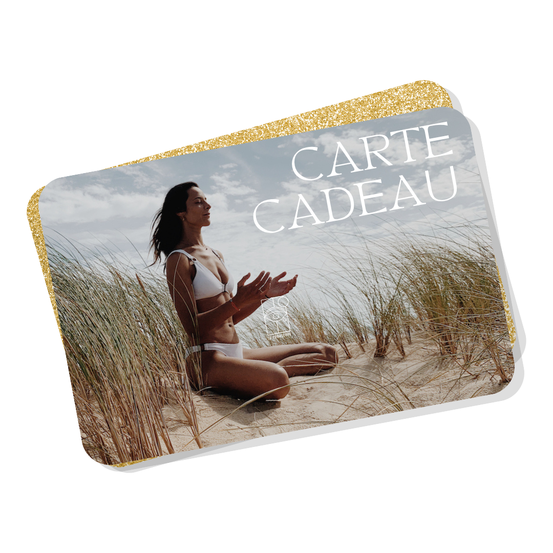 Visuel de carte cadeau pour une retraite yoga Yogascope, méditation en pleine nature pour offrir bien-être.