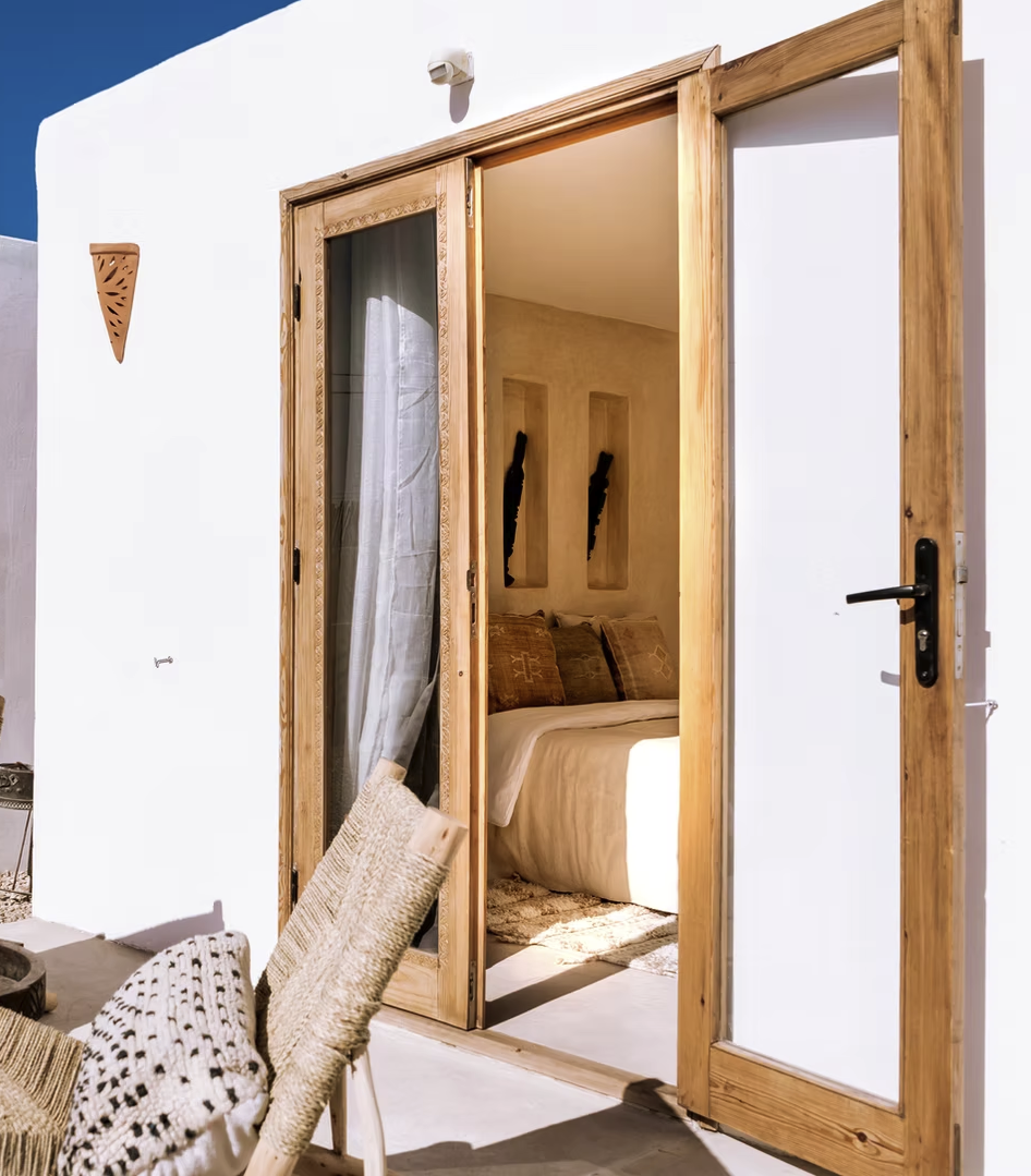 entrée de chambre traditionnelle dans une retraite bien-être Maroc