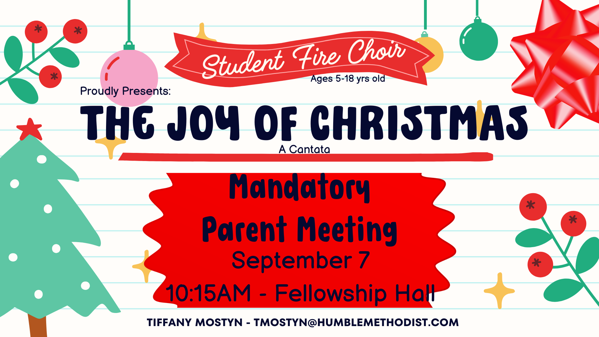 Student Fire Choir - Mandatory Parent meeting