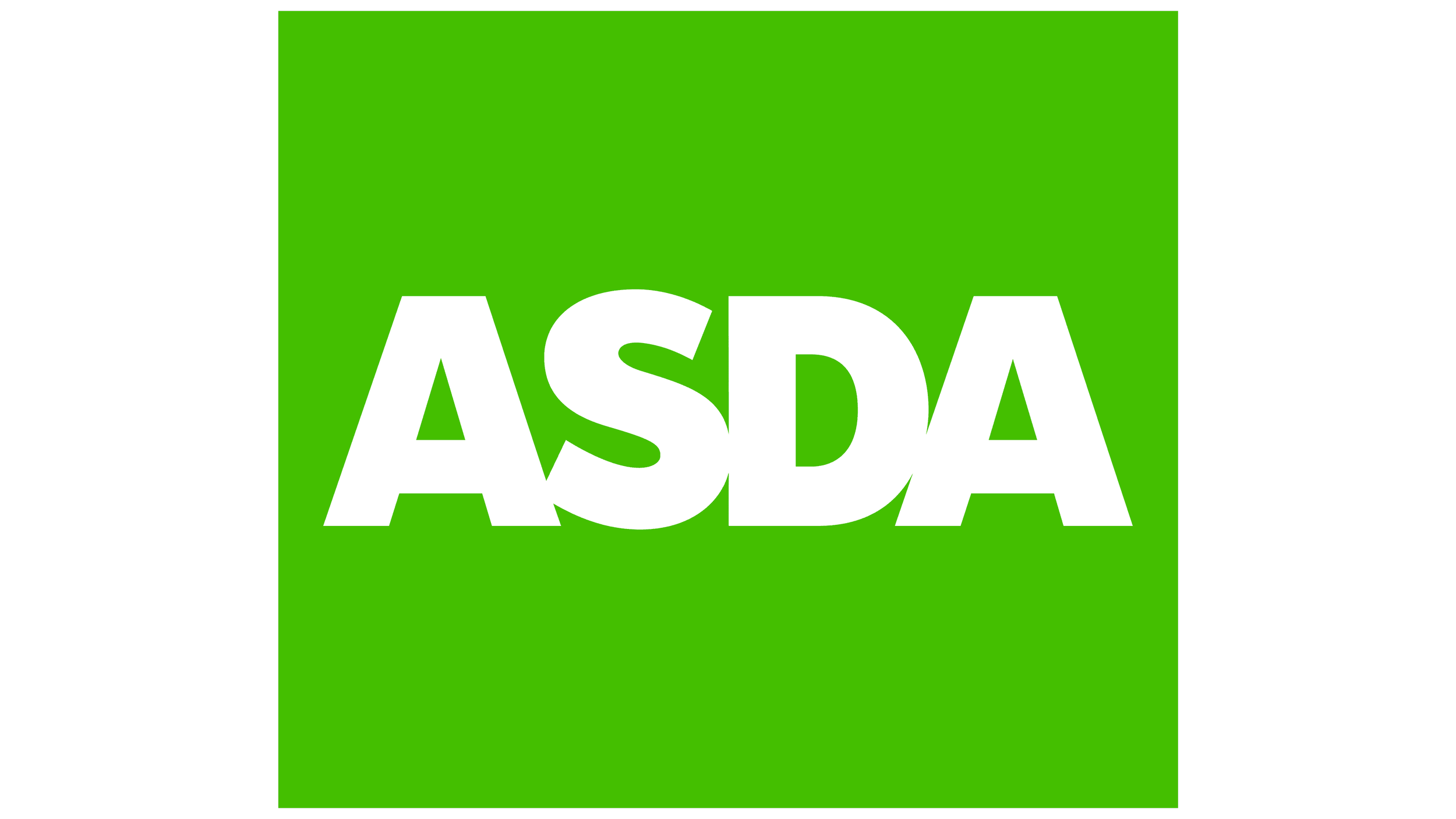 ASDA logo with white text on a green background.