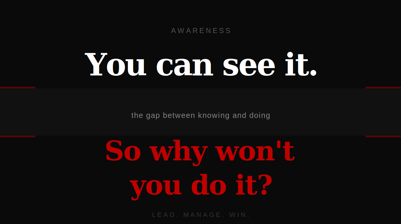 You Can See It. So Why Won't You Do It?