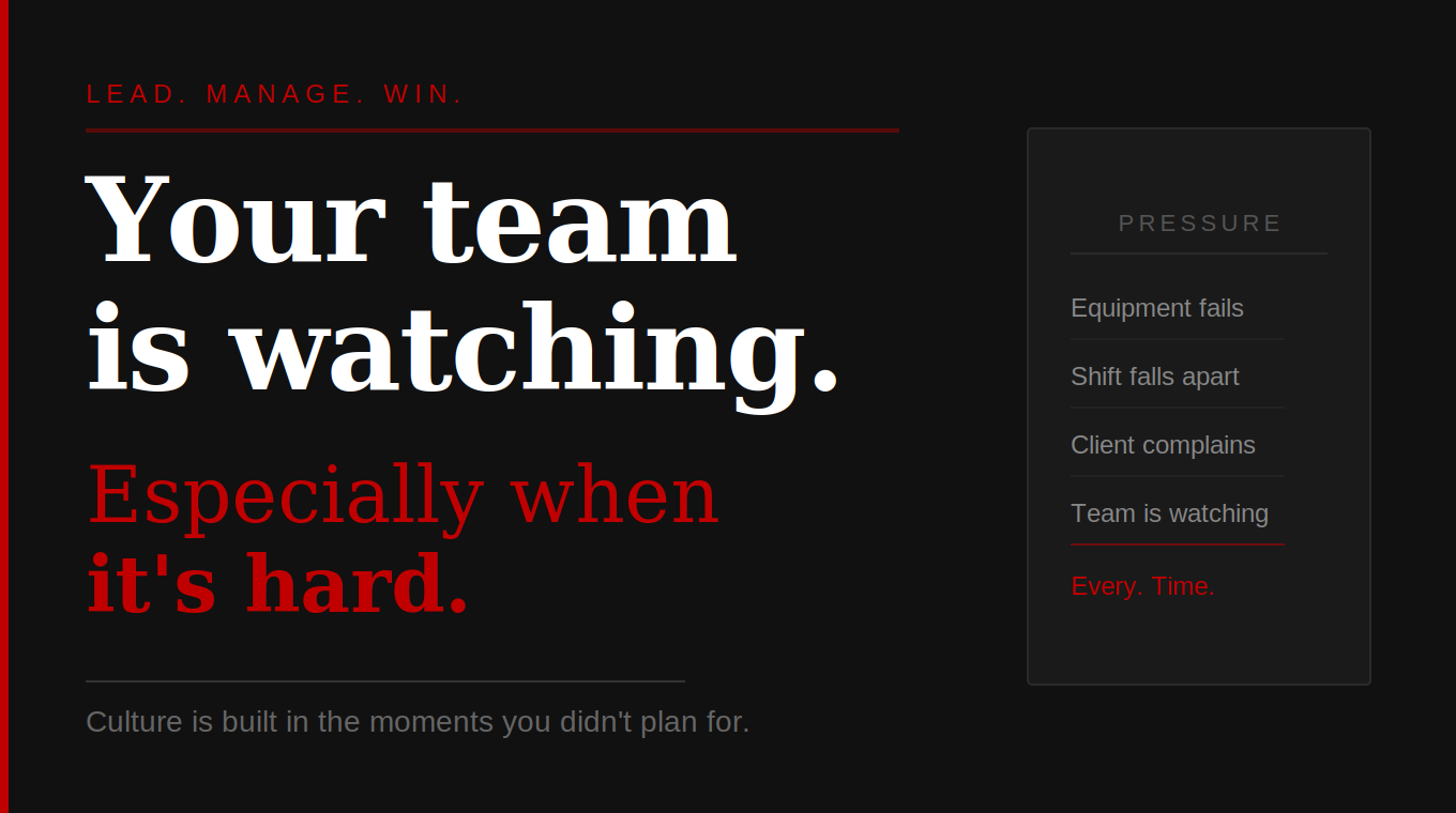 Your Team Is Watching. Especially When It's Hard.