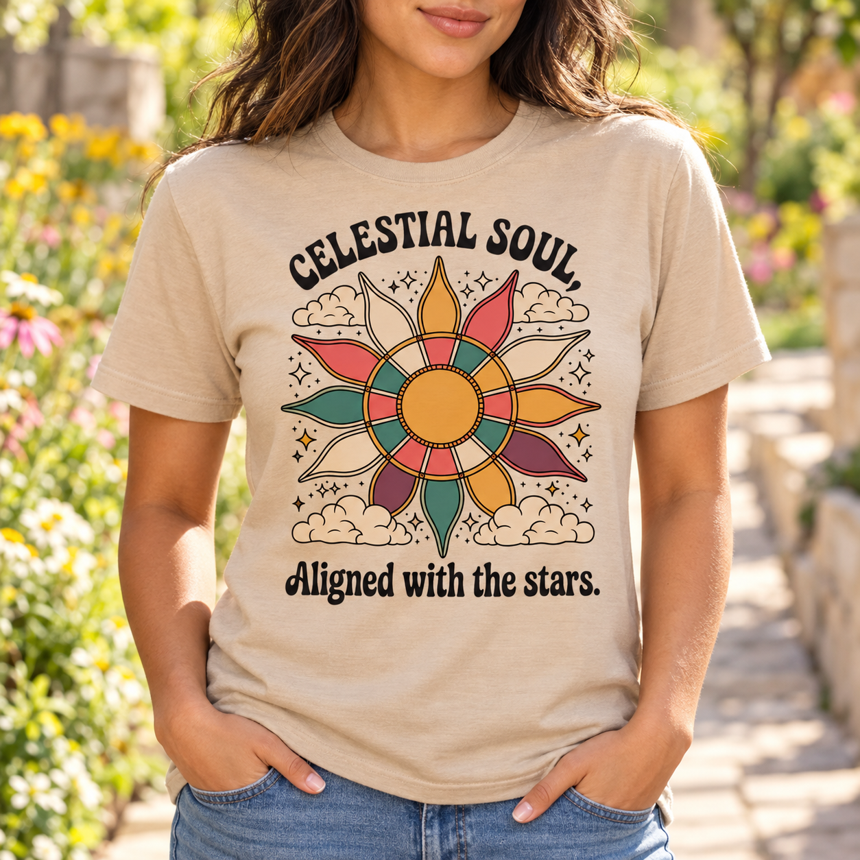 Celestial Soul Sunflower Graphic Tee