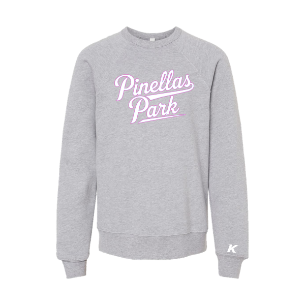 Pinellas Park Softball Minors BARBER Personalized Youth Sponge Fleece Crewneck Sweatshirt