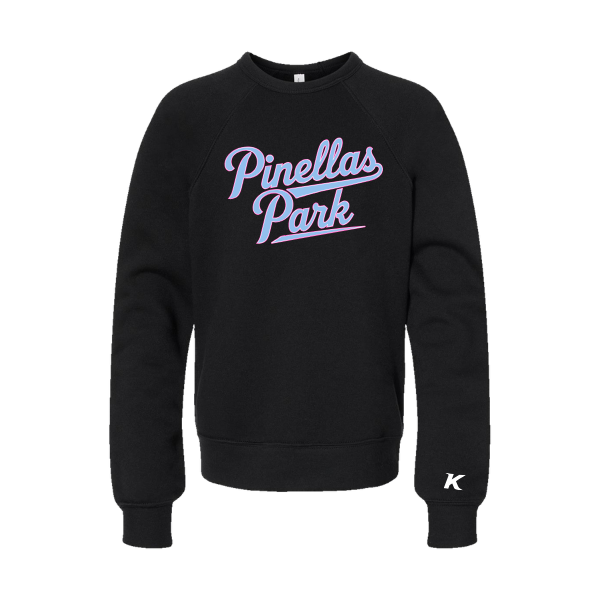 Pinellas Park Softball Minors BARBER Personalized Youth Sponge Fleece Crewneck Sweatshirt