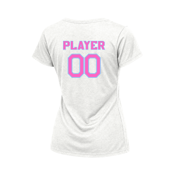 Pinellas Park Softball Minors BARBER Personalized Women's Relaxed Jersey V-Neck Tee