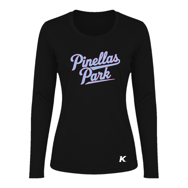 Pinellas Park Softball Minors BARBER Personalized Women's Long Sleeve Vision T-Shirt Jersey