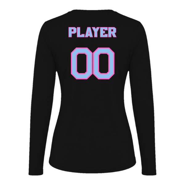 Pinellas Park Softball Minors BARBER Personalized Women's Long Sleeve Vision T-Shirt Jersey