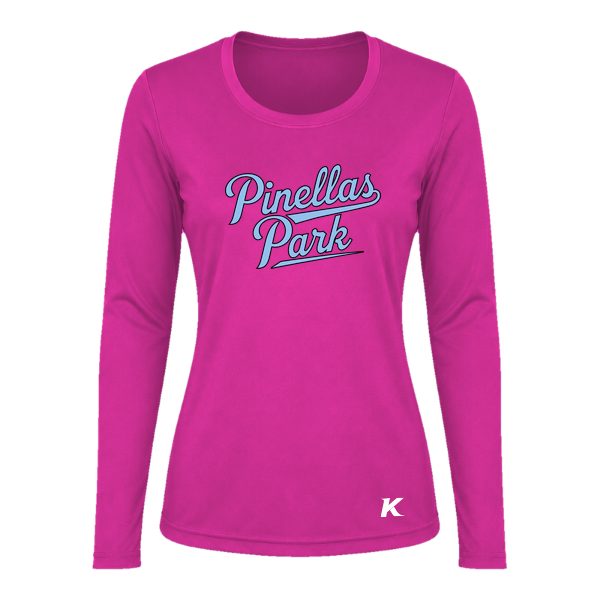 Pinellas Park Softball Minors BARBER Personalized Women's Long Sleeve Vision T-Shirt Jersey