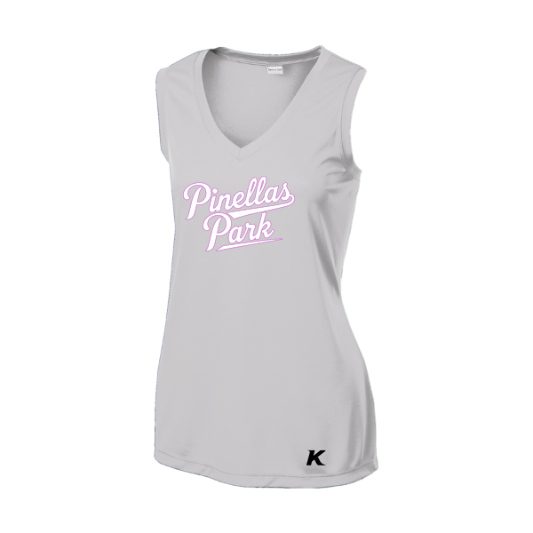 Pinellas Park Softball Minors BARBER Personalized Women's Sleeveless PosiCharge Competitor Tee