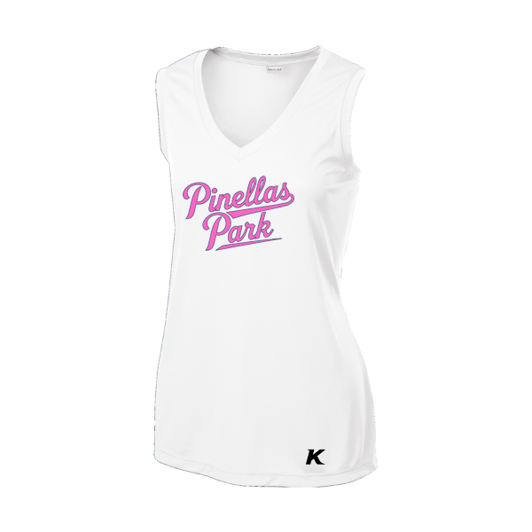 Pinellas Park Softball Minors BARBER Personalized Women's Sleeveless PosiCharge Competitor Tee