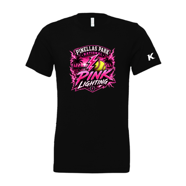 Pinellas Park Softball Minors BARBER Pink Lightning Personalized Unisex Jersey Short Sleeve Tee