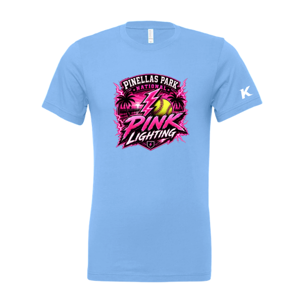 Pinellas Park Softball Minors BARBER Pink Lightning Personalized Unisex Jersey Short Sleeve Tee