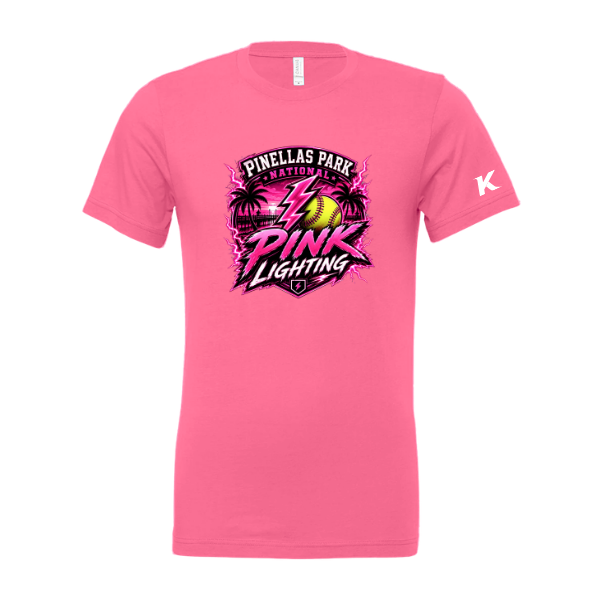 Pinellas Park Softball Minors BARBER Pink Lightning Personalized Unisex Jersey Short Sleeve Tee