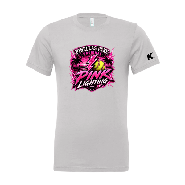 Pinellas Park Softball Minors BARBER Pink Lightning Personalized Unisex Jersey Short Sleeve Tee