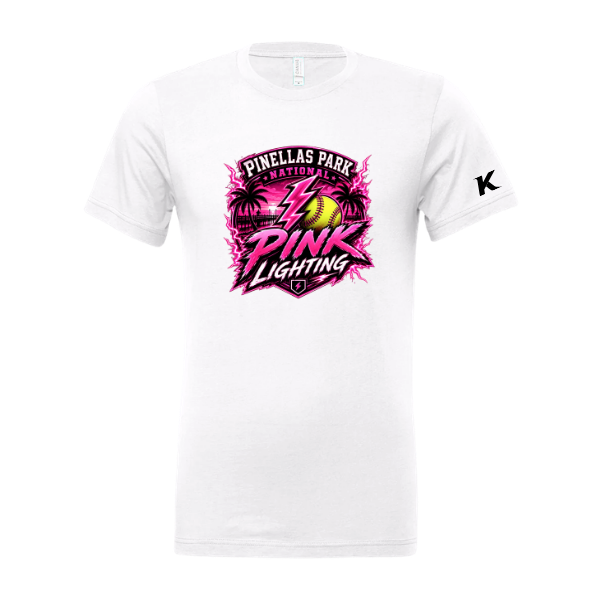 Pinellas Park Softball Minors BARBER Pink Lightning Personalized Unisex Jersey Short Sleeve Tee