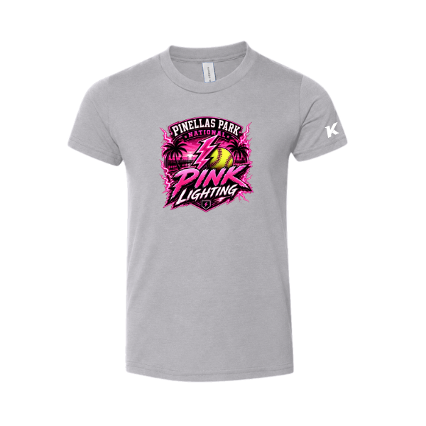 Pinellas Park Softball Minors BARBER Pink Lightning Personalized Toddler Jersey Short Sleeve Tee