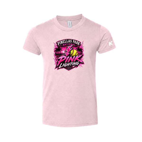 Pinellas Park Softball Minors BARBER Pink Lightning Personalized Toddler Jersey Short Sleeve Tee
