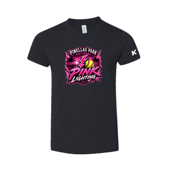 Pinellas Park Softball Minors BARBER Pink Lightning Personalized Toddler Jersey Short Sleeve Tee