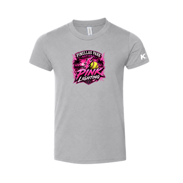 Pinellas Park Softball Minors BARBER Pink Lightning Personalized Youth Heavyweight Tee