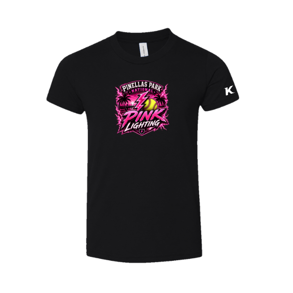 Pinellas Park Softball Minors BARBER Pink Lightning Personalized Youth Heavyweight Tee