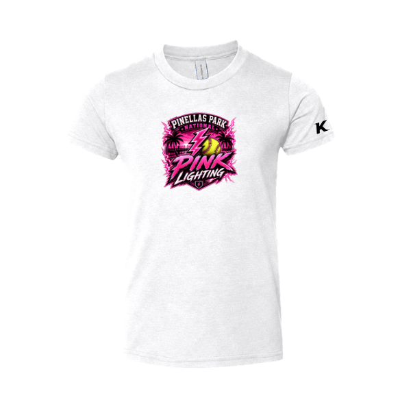 Pinellas Park Softball Minors BARBER Pink Lightning Personalized Youth Heavyweight Tee