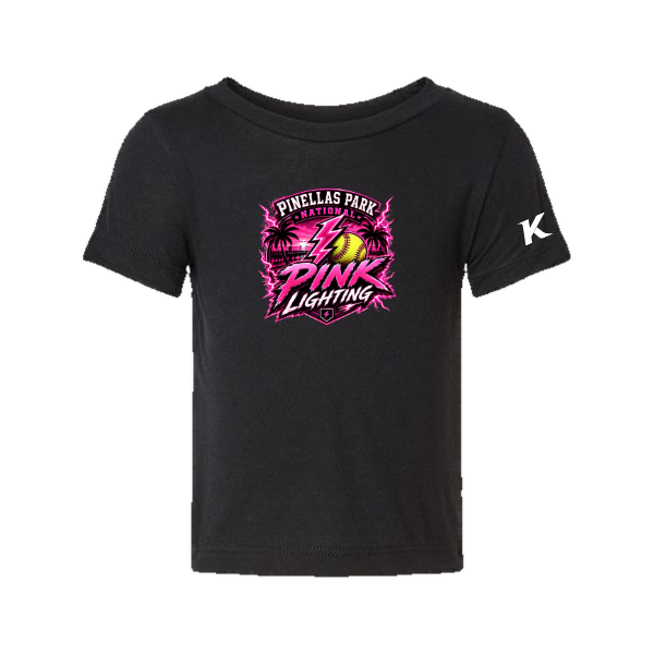 Pinellas Park Softball Minors BARBER Pink Lightning Personalized Infant Triblend Short Sleeve Tee