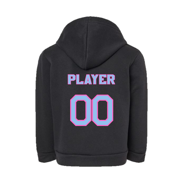 Pinellas Park Softball Minors BARBER Pink Lightning Personalized Toddler Sponge Fleece Pullover Hoodie