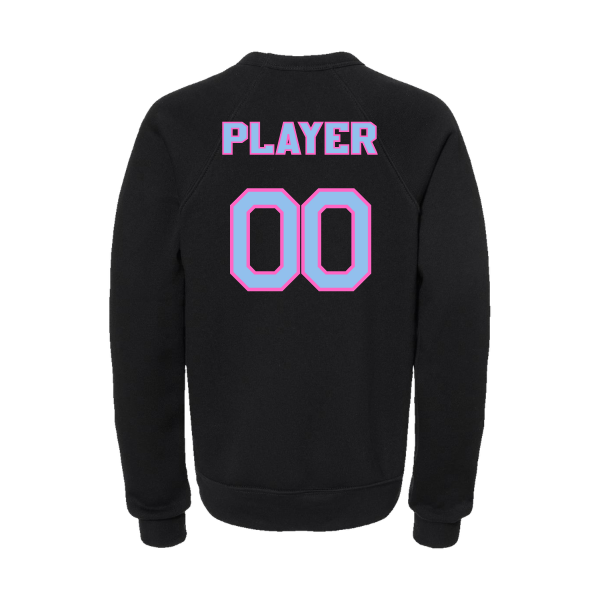 Pinellas Park Softball Minors BARBER Pink Lightning Personalized Youth Sponge Fleece Crewneck Sweatshirt