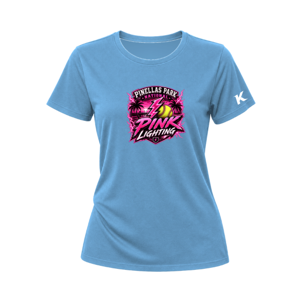 Pinellas Park Softball Minors BARBER Pink Lightning Personalized Women's Relaxed Jersey Tee